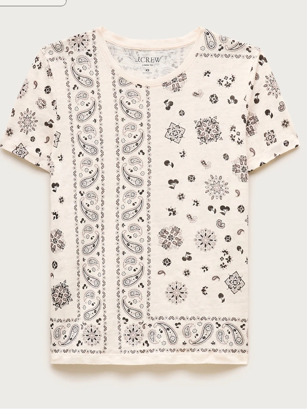 J.Crew New relaxed linen T-shirt in bandana print